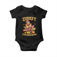 Funny Turkey And Touchdowns Baby Onesie Thanksgiving American Football Fall Season - Wonder Print Shop