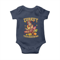 Funny Turkey And Touchdowns Baby Onesie Thanksgiving American Football Fall Season - Wonder Print Shop