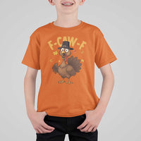 Funny F Caw F Thanksgiving Turkey T Shirt For Kid Poultry Humor - Wonder Print Shop
