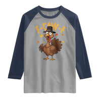 Funny F Caw F Thanksgiving Turkey Raglan Shirt Poultry Humor - Wonder Print Shop
