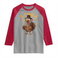 Funny F Caw F Thanksgiving Turkey Raglan Shirt Poultry Humor - Wonder Print Shop