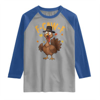 Funny F Caw F Thanksgiving Turkey Raglan Shirt Poultry Humor - Wonder Print Shop