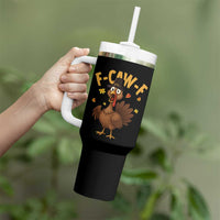 Funny F Caw F Thanksgiving Turkey Tumbler With Handle Poultry Humor - Wonder Print Shop