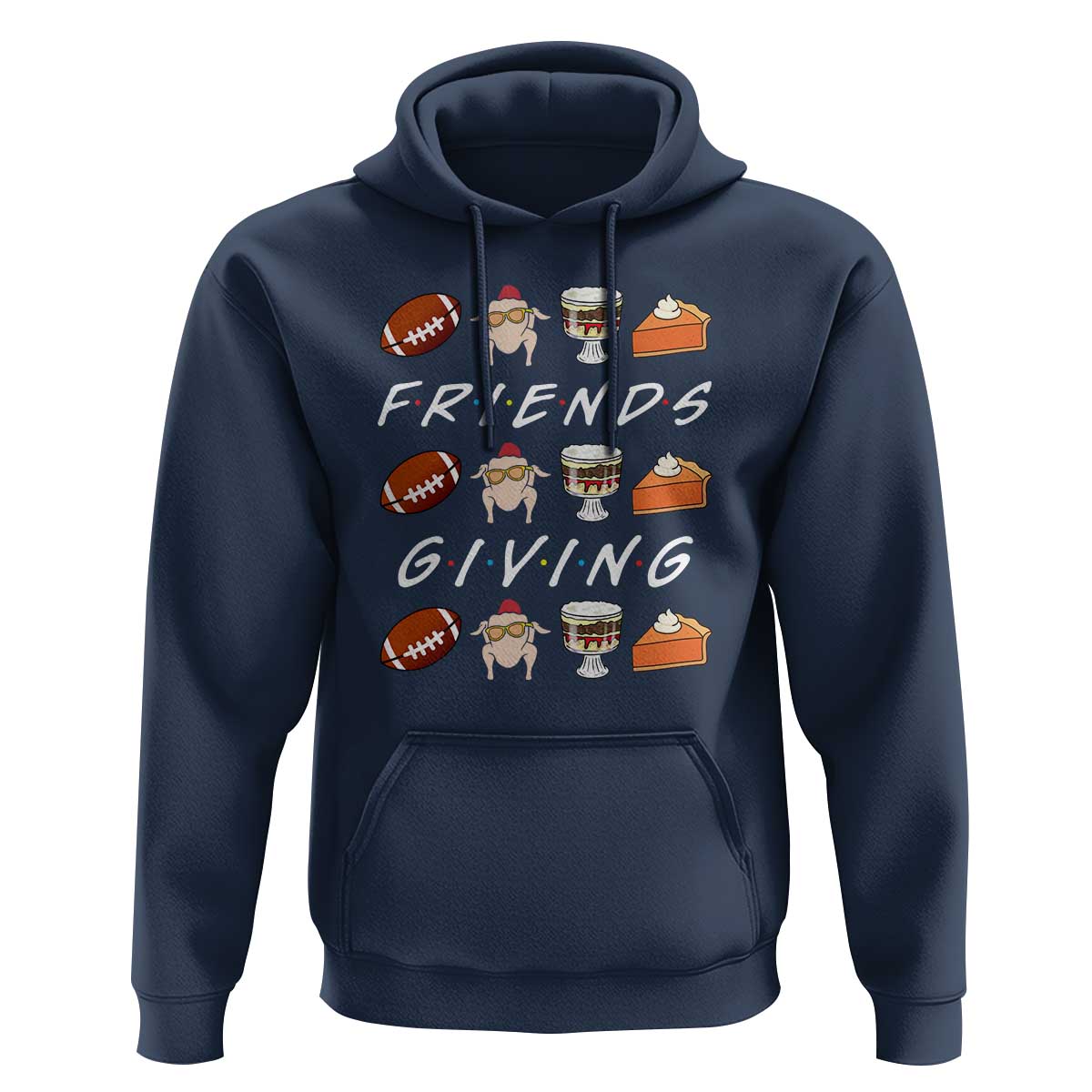 Funny Thanksgiving Thankful Friends Giving Party Hoodie - Wonder Print Shop