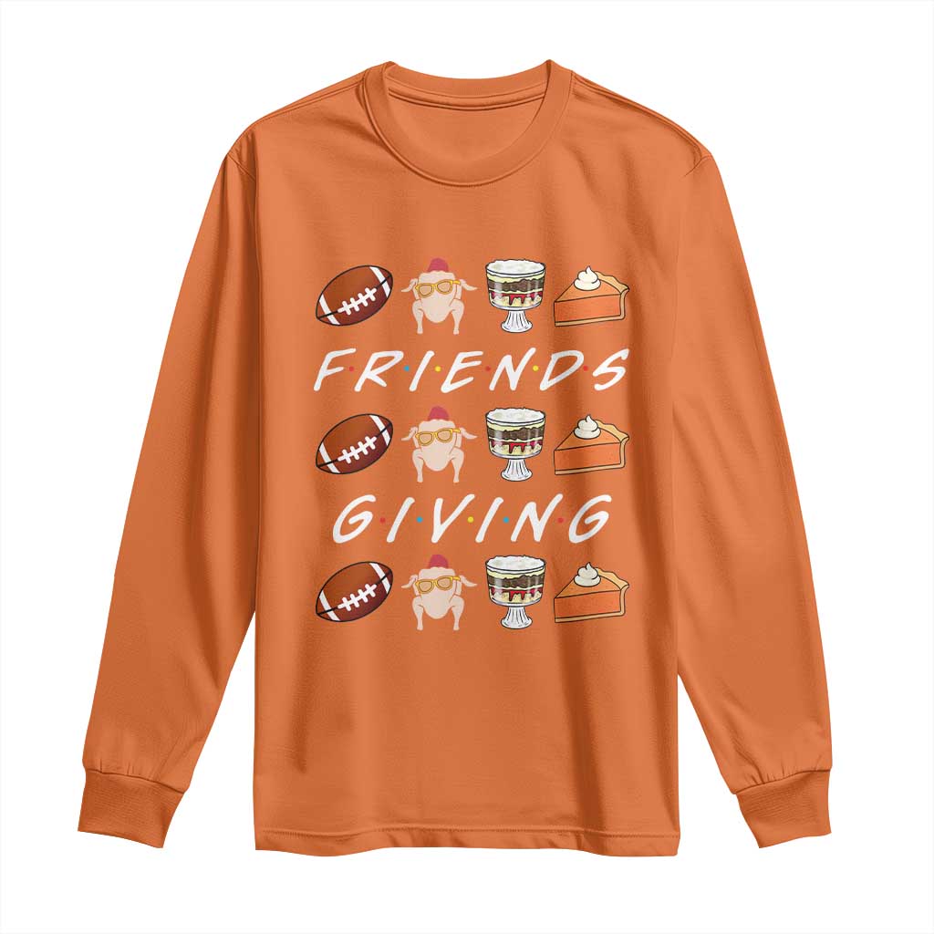 Funny Thanksgiving Thankful Friends Giving Party Long Sleeve Shirt - Wonder Print Shop
