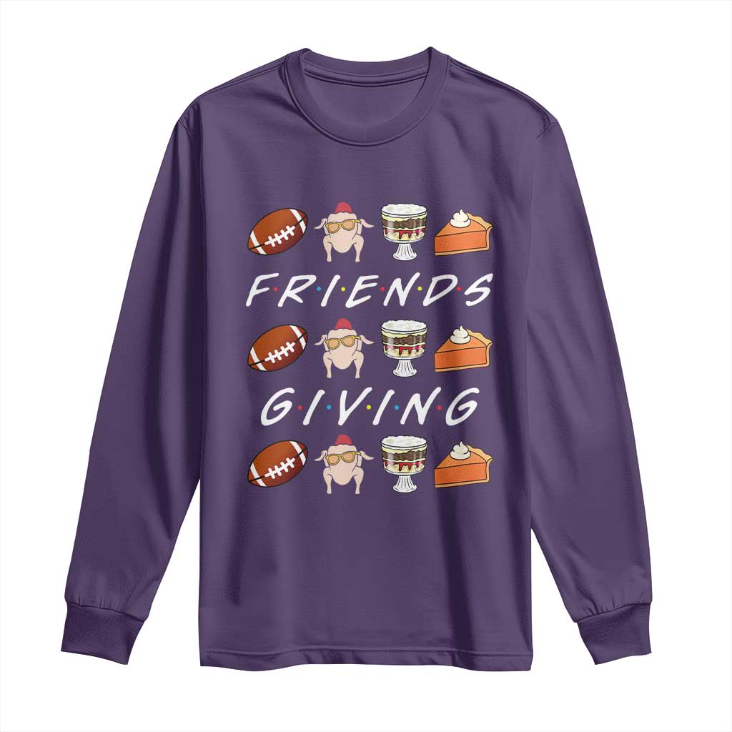 Funny Thanksgiving Thankful Friends Giving Party Long Sleeve Shirt - Wonder Print Shop