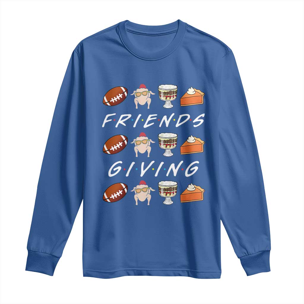 Funny Thanksgiving Thankful Friends Giving Party Long Sleeve Shirt - Wonder Print Shop