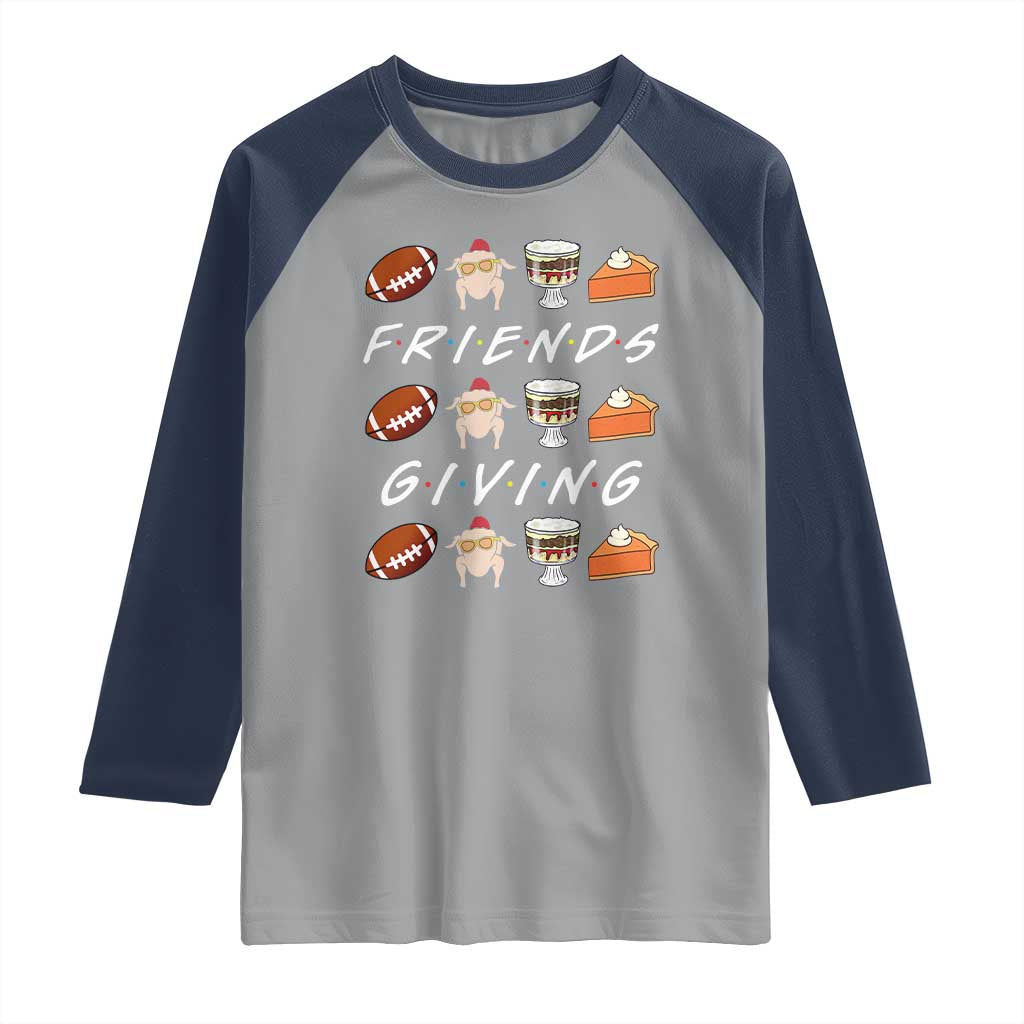 Funny Thanksgiving Thankful Friends Giving Party Raglan Shirt - Wonder Print Shop