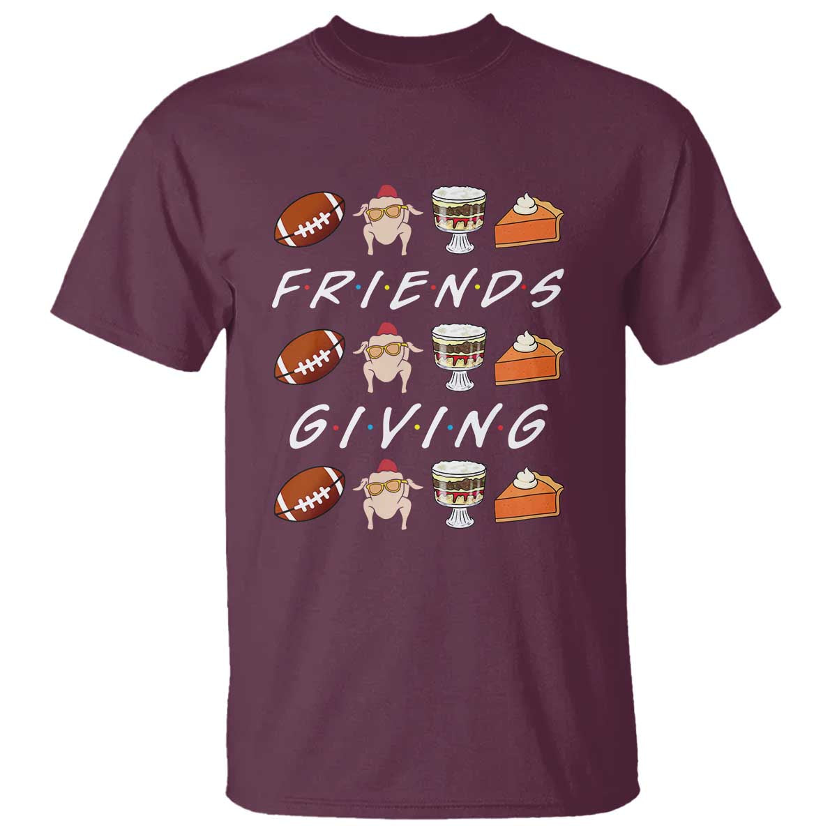 Funny Thanksgiving Thankful Friends Giving Party T Shirt - Wonder Print Shop