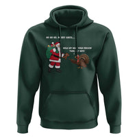 Funny Thanksgiving Christmas Hoodie Wait Your Turn Fat Boy Santa Turkey Thanksmas - Wonder Print Shop
