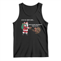 Funny Thanksgiving Christmas Tank Top Wait Your Turn Fat Boy Santa Turkey Thanksmas - Wonder Print Shop
