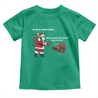 Funny Thanksgiving Christmas Toddler T Shirt Wait Your Turn Fat Boy Santa Turkey Thanksmas - Wonder Print Shop