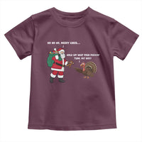 Funny Thanksgiving Christmas Toddler T Shirt Wait Your Turn Fat Boy Santa Turkey Thanksmas - Wonder Print Shop