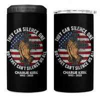 Charlie Kirk Memorial 4 in 1 Can Cooler Tumbler They Can Silence One But They Cant Silence Us All - Wonder Print Shop
