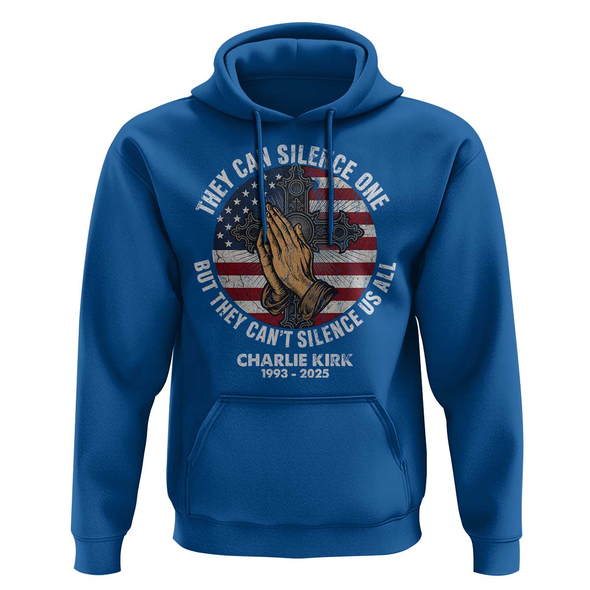 Charlie Kirk Memorial Hoodie They Can Silence One But They Cant Silence Us All - Wonder Print Shop