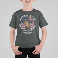 Charlie Kirk Memorial T Shirt For Kid They Can Silence One But They Cant Silence Us All - Wonder Print Shop