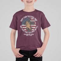 Charlie Kirk Memorial T Shirt For Kid They Can Silence One But They Cant Silence Us All - Wonder Print Shop