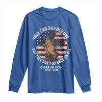 Charlie Kirk Memorial Long Sleeve Shirt They Can Silence One But They Cant Silence Us All - Wonder Print Shop
