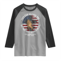 Charlie Kirk Memorial Raglan Shirt They Can Silence One But They Cant Silence Us All - Wonder Print Shop