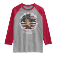 Charlie Kirk Memorial Raglan Shirt They Can Silence One But They Cant Silence Us All - Wonder Print Shop