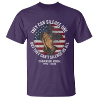 Charlie Kirk Memorial T Shirt They Can Silence One But They Cant Silence Us All - Wonder Print Shop
