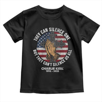 Charlie Kirk Memorial Toddler T Shirt They Can Silence One But They Cant Silence Us All - Wonder Print Shop