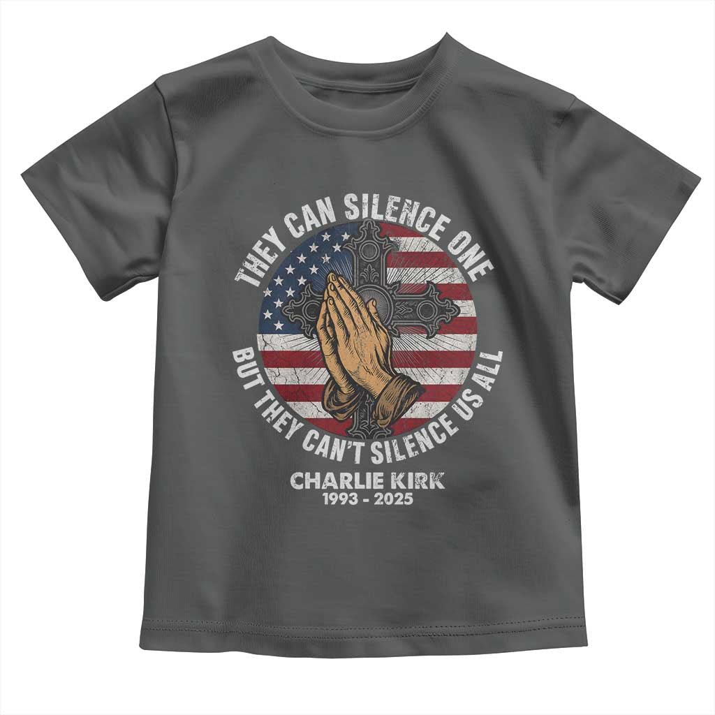 Charlie Kirk Memorial Toddler T Shirt They Can Silence One But They Cant Silence Us All - Wonder Print Shop