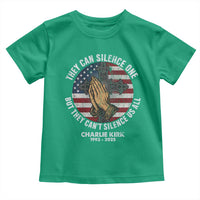 Charlie Kirk Memorial Toddler T Shirt They Can Silence One But They Cant Silence Us All - Wonder Print Shop