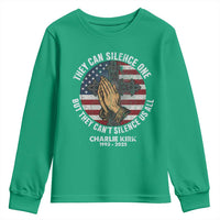Charlie Kirk Memorial Youth Sweatshirt They Can Silence One But They Cant Silence Us All - Wonder Print Shop