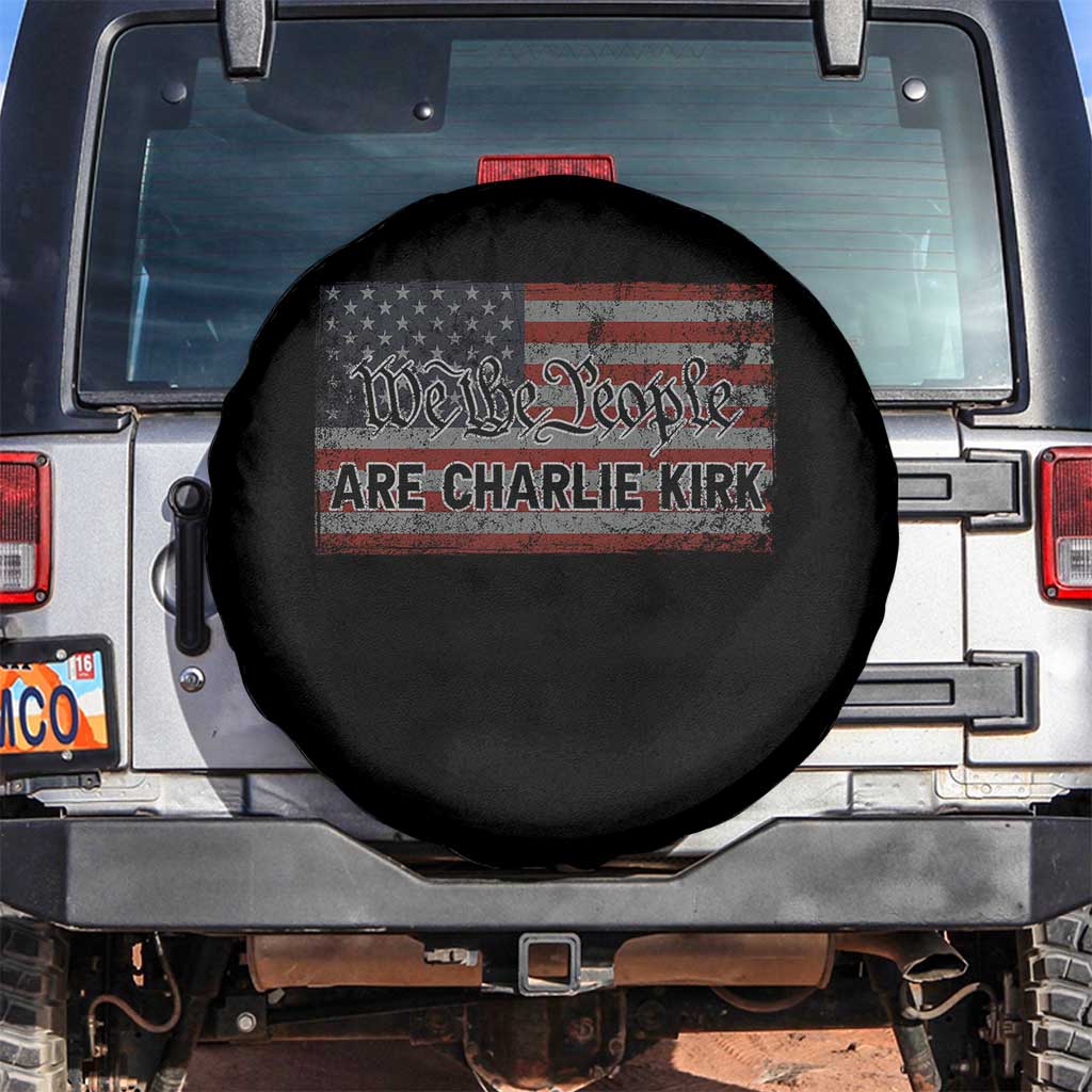 We Are Charlie Kirk Spare Tire Cover We The People Vintage American Flag - Wonder Print Shop