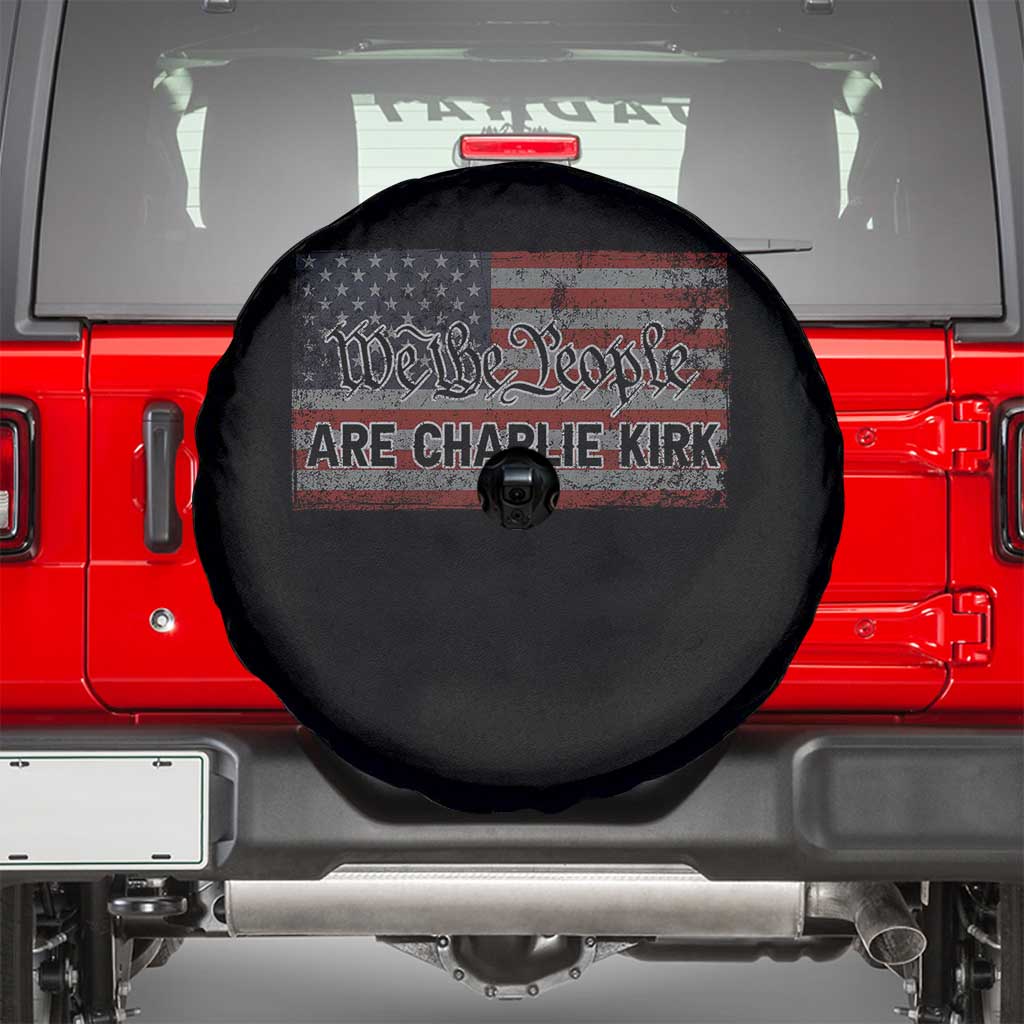 We Are Charlie Kirk Spare Tire Cover We The People Vintage American Flag - Wonder Print Shop