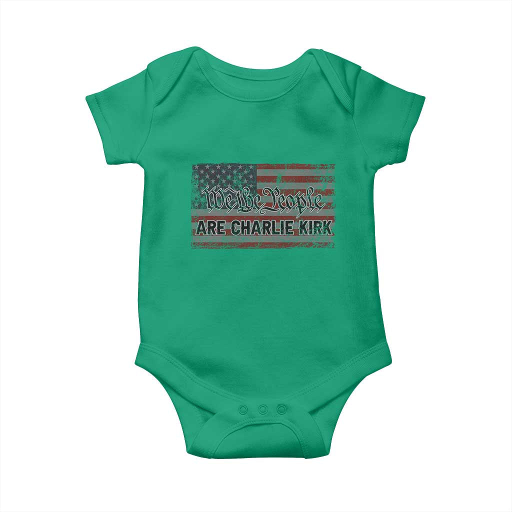 We Are Charlie Kirk Baby Onesie We The People Vintage American Flag - Wonder Print Shop