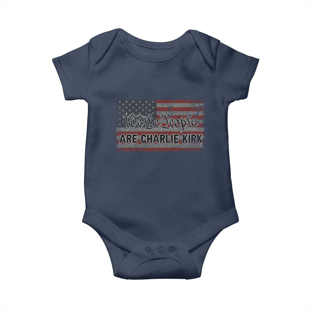 We Are Charlie Kirk Baby Onesie We The People Vintage American Flag - Wonder Print Shop