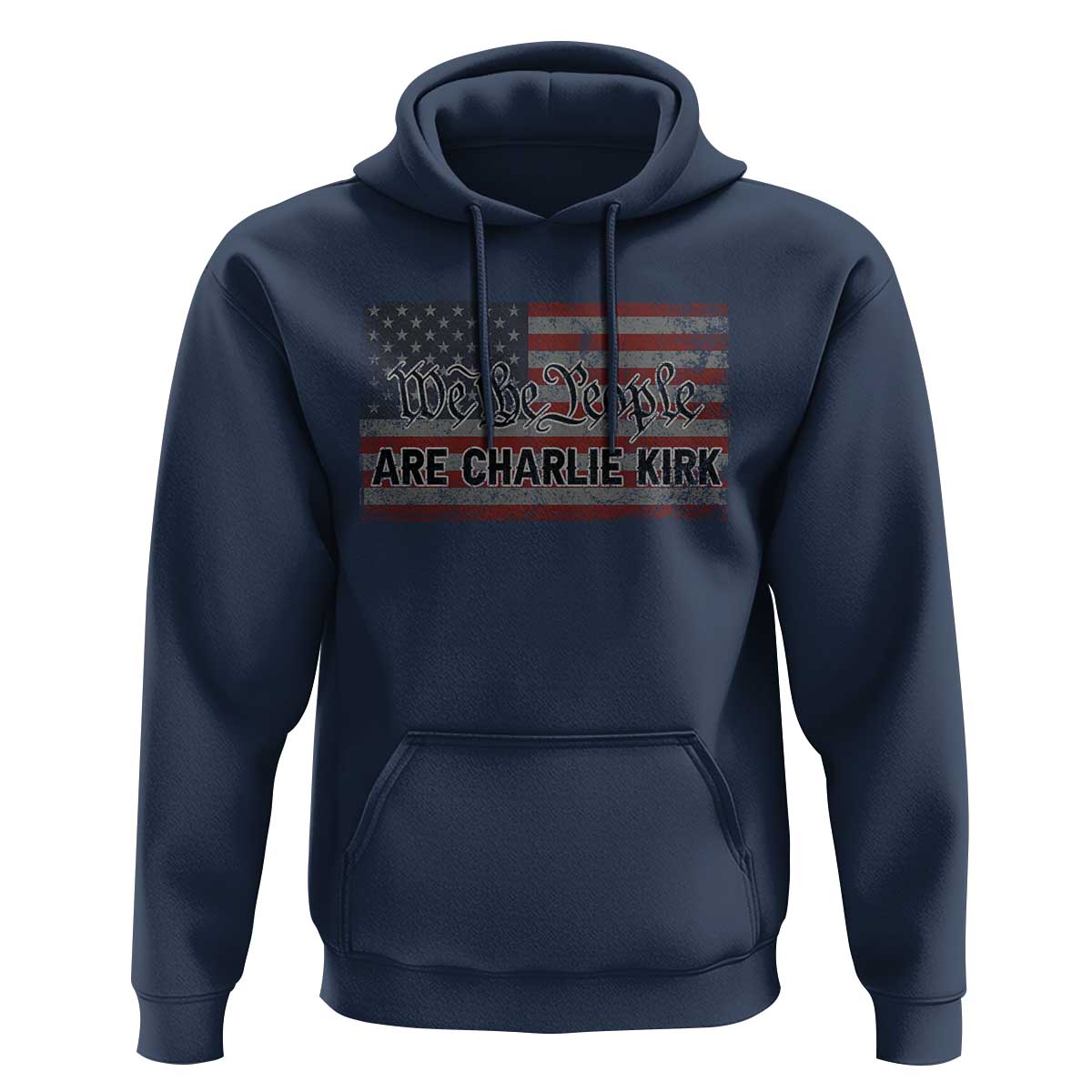 We Are Charlie Kirk Hoodie We The People Vintage American Flag - Wonder Print Shop