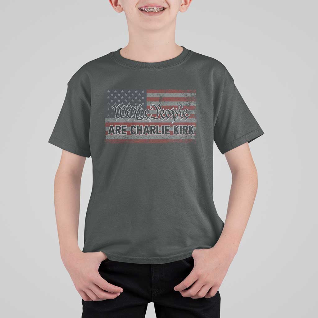We Are Charlie Kirk T Shirt For Kid We The People Vintage American Flag - Wonder Print Shop