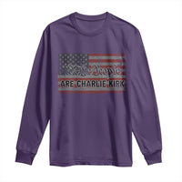 We Are Charlie Kirk Long Sleeve Shirt We The People Vintage American Flag - Wonder Print Shop