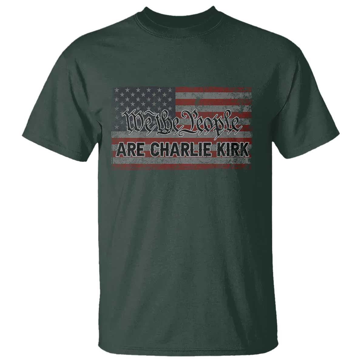 We Are Charlie Kirk T Shirt We The People Vintage American Flag - Wonder Print Shop