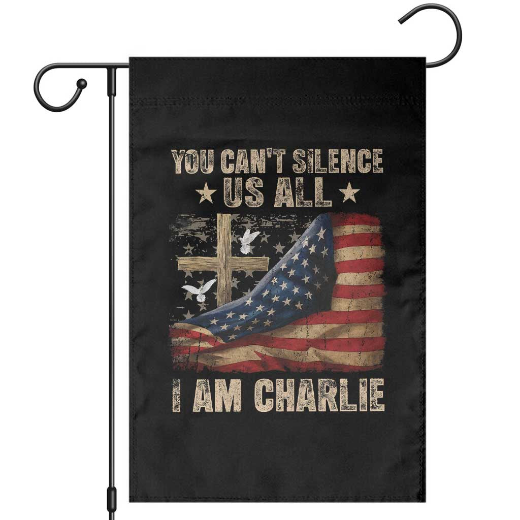 I Am Charlie Kirk Garden Flag You Cant Silence Us All Vintage American Flag - Wonder Print Shop