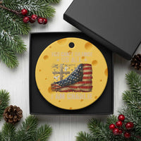 I Am Charlie Kirk Ceramic Ornament You Cant Silence Us All Vintage American Flag - Wonder Print Shop