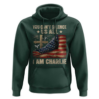 I Am Charlie Kirk Hoodie You Cant Silence Us All Vintage American Flag - Wonder Print Shop