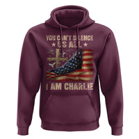 I Am Charlie Kirk Hoodie You Cant Silence Us All Vintage American Flag - Wonder Print Shop