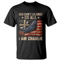 I Am Charlie Kirk T Shirt You Cant Silence Us All Vintage American Flag - Wonder Print Shop