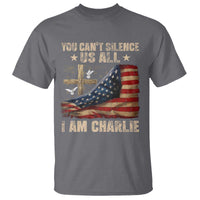 I Am Charlie Kirk T Shirt You Cant Silence Us All Vintage American Flag - Wonder Print Shop