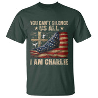 I Am Charlie Kirk T Shirt You Cant Silence Us All Vintage American Flag - Wonder Print Shop