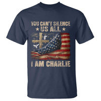 I Am Charlie Kirk T Shirt You Cant Silence Us All Vintage American Flag - Wonder Print Shop