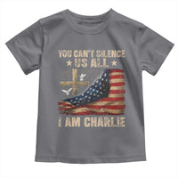 I Am Charlie Kirk Toddler T Shirt You Cant Silence Us All Vintage American Flag - Wonder Print Shop