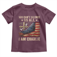 I Am Charlie Kirk Toddler T Shirt You Cant Silence Us All Vintage American Flag - Wonder Print Shop