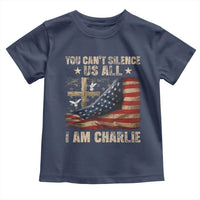 I Am Charlie Kirk Toddler T Shirt You Cant Silence Us All Vintage American Flag - Wonder Print Shop