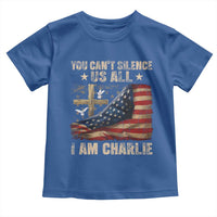 I Am Charlie Kirk Toddler T Shirt You Cant Silence Us All Vintage American Flag - Wonder Print Shop