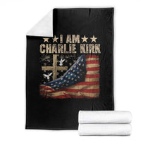 I Am Charlie Kirk Throw Blanket Freedom Vintage American Flag - Wonder Print Shop